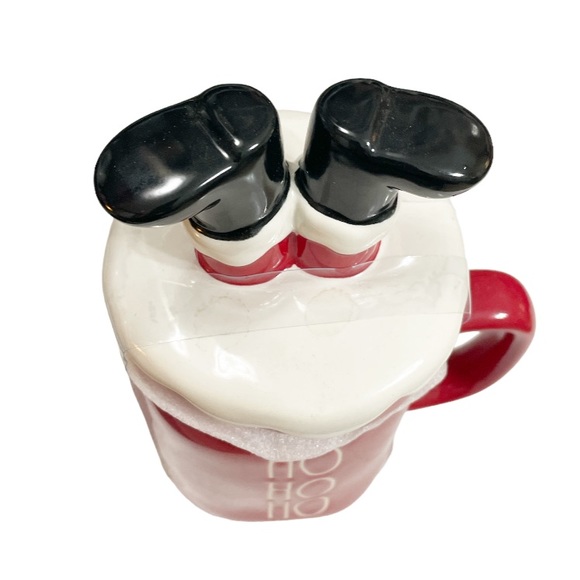 NEW Rae Dunn HO HO HO Mug w/Santa Legs Topper 🎅🏻 🎅🏻 - Picture 4 of 5